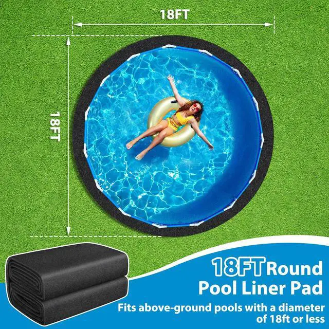 Alt view image 2 of 7 - Thickened Pool Liner Pad for Above Ground Pool,Heavy Duty 18 FT Round Under Pool Mat Padding, Pool Ground Pad Mat Under Pool for Pool Bottom, Prevent Punctures, Extend Liner Life