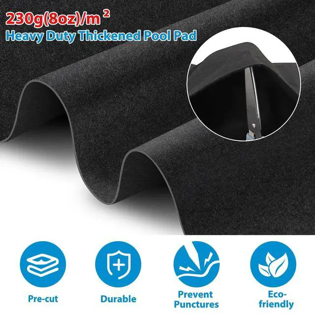Alt view image 3 of 7 - Thickened Pool Liner Pad for Above Ground Pool,Heavy Duty 18 FT Round Under Pool Mat Padding, Pool Ground Pad Mat Under Pool for Pool Bottom, Prevent Punctures, Extend Liner Life