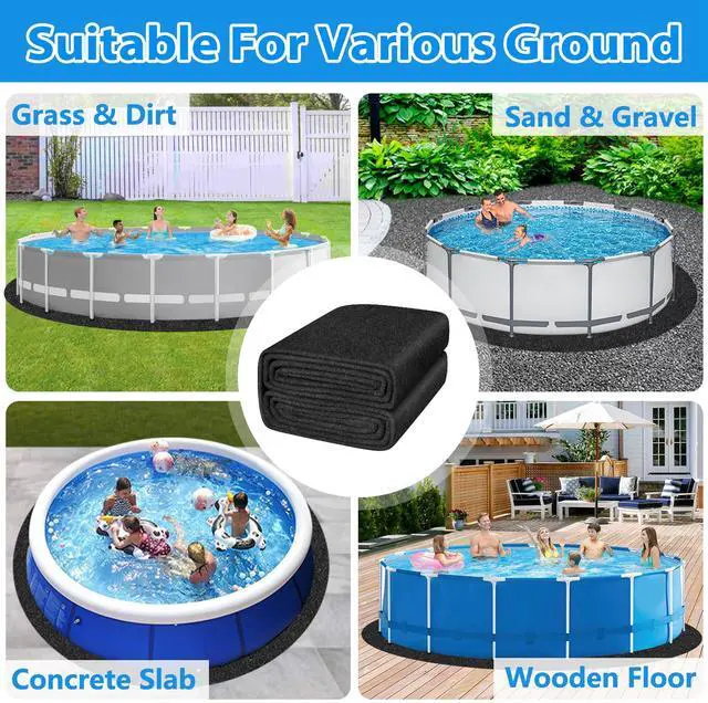 Alt view image 6 of 7 - Thickened Pool Liner Pad for Above Ground Pool,Heavy Duty 18 FT Round Under Pool Mat Padding, Pool Ground Pad Mat Under Pool for Pool Bottom, Prevent Punctures, Extend Liner Life