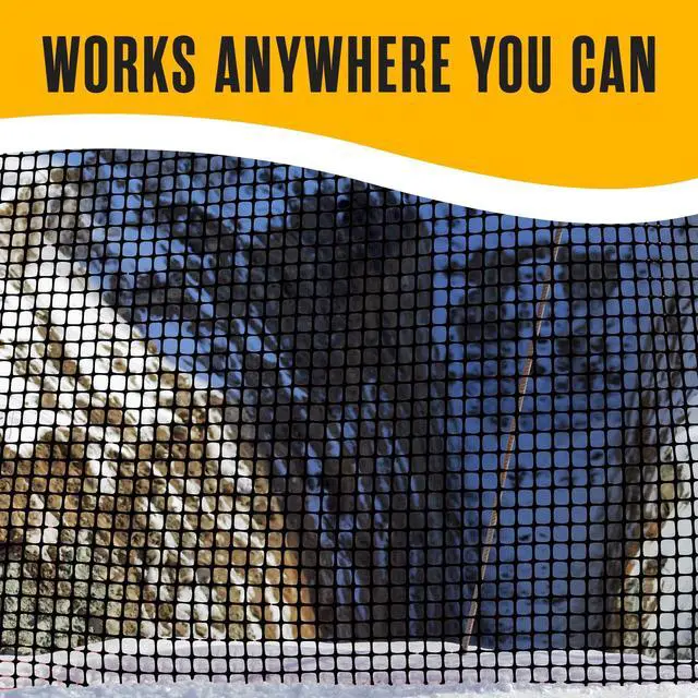 Alt view image 5 of 7 - Houseables Plastic Fence, Plastic Mesh Fence, Mesh Fencing, Deer Netting, Cat Netting, Temporary, Balcony, Pets, Garden, Chicken, Poultry, Dogs, Construction, Yard, Protection, Black, 4 x 50 Feet Roll
