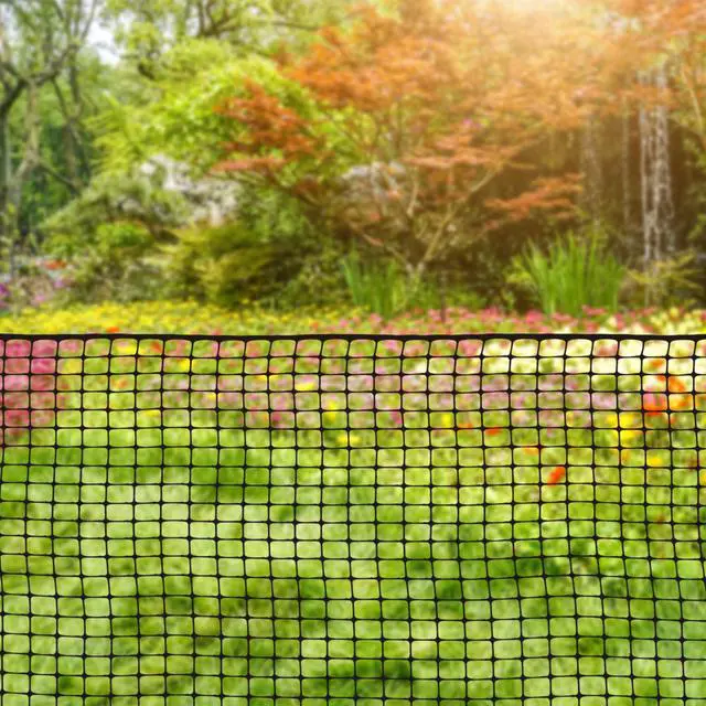 Alt view image 7 of 7 - Houseables Plastic Fence, Plastic Mesh Fence, Mesh Fencing, Deer Netting, Cat Netting, Temporary, Balcony, Pets, Garden, Chicken, Poultry, Dogs, Construction, Yard, Protection, Black, 4 x 50 Feet Roll