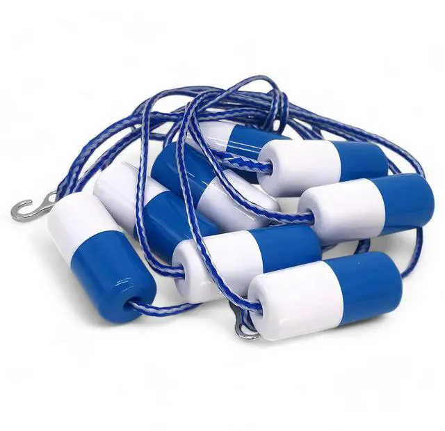 Main image of FibroPool 50 ft Pool Safety Rope with 16 Floats Adjustable Buoy Lane Divider, UV Braided, Chrome Hooks Shallow & Deep End Line for Inground & Above Ground Swimming Pools