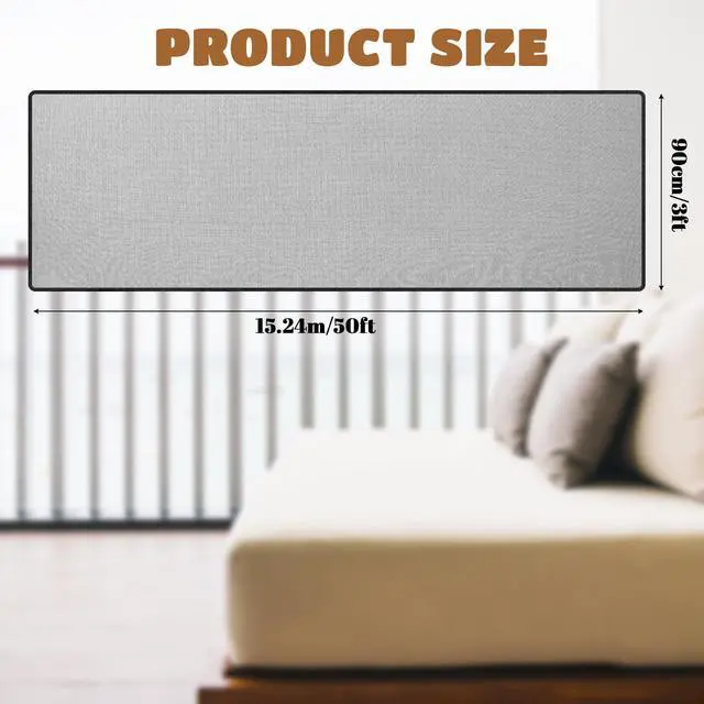Alt view image 2 of 6 - Hosuly Banister Guard 50 x 3 ft Balcony Netting for Kids Pets Stairway Safety Net Baby Fence Door Balcony Netting Safety Mesh Stair Net with No Drilling for Apartment Railing(Black)