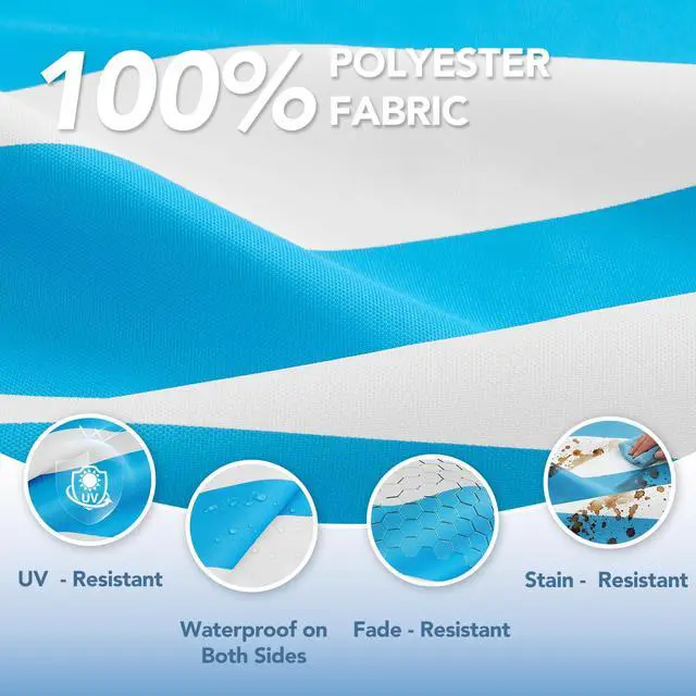Alt view image 5 of 7 - L'AGRATY Outdoor Lounge Chaise Cushion: 72x21x3 Inch Waterproof Lounge Chair Cushion for Outdoor Furniture with Fade Resistant Removable Cover - Patio Cushions for Pool Lawn Deck(Blue White 1Pack)