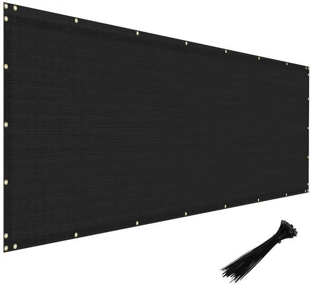 Main image of Windscreen4less Privacy Fence Screen 8'x50' Heavy Duty Windscreen Fencing Mesh Fabric Shade Net Cover for Outdoor Wall Garden Yard Pool Deck, Black