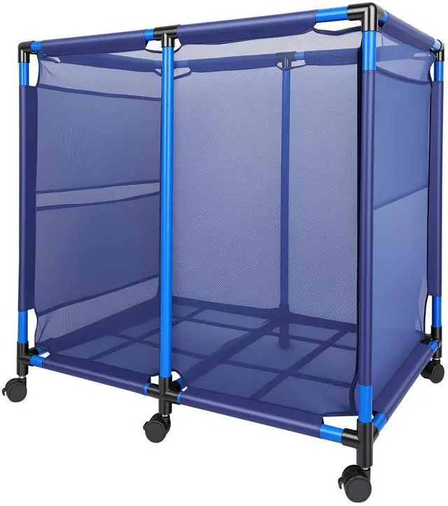 Main image of Pool Storage Bin Cart, Rolling Pool Storage Organizer Nylon Mesh Basket for Goggles, Floats, Balls and Floats Equipment (Regular Bin)