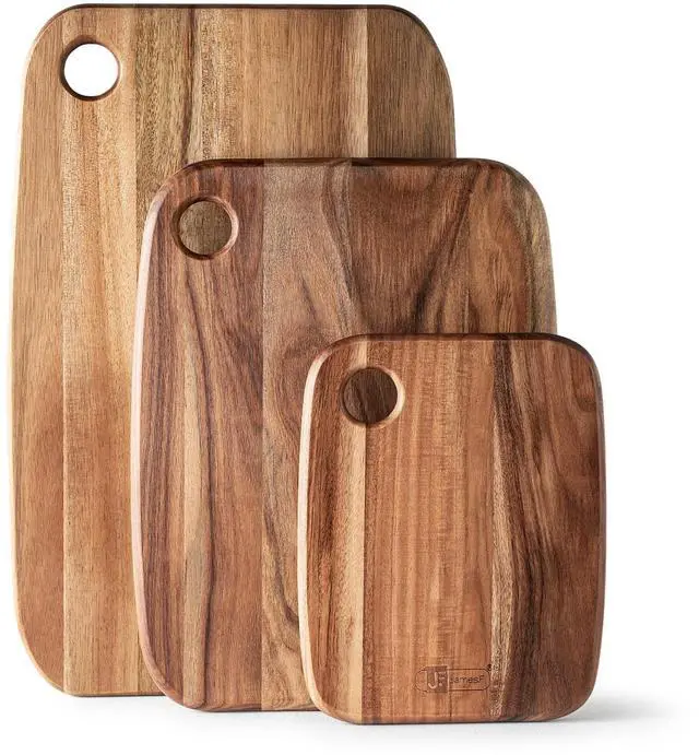 Main image of Acacia Wood Cutting Boards Set of 3 for Kitchen, Large Wooden Cutting Board Set, Thick Chopping Board,Butcher Block,Wooden Trays for Meat, Fruit Vegetable and Cheese