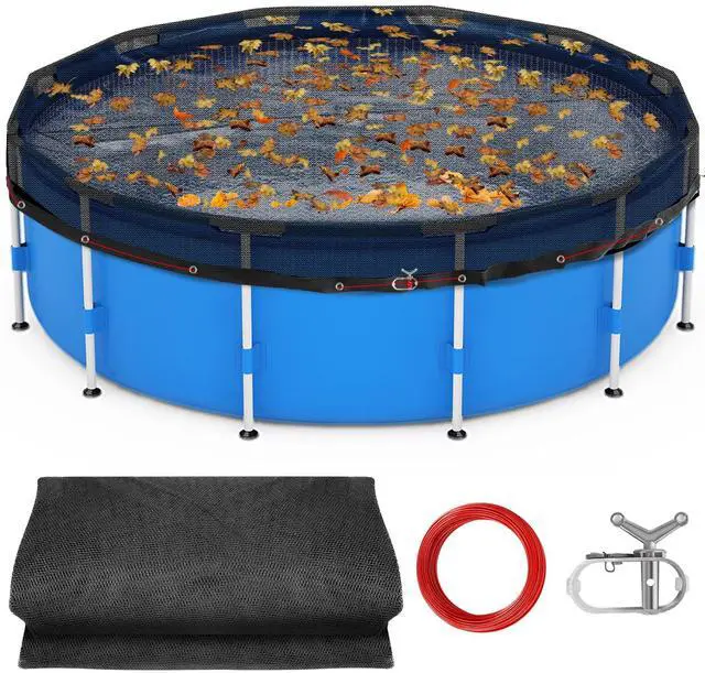 Main image of RGJ 24 FT Pool Leaf Net Cover for Above Ground Pools, Ultra-Fine 0.15 Mesh Pool Cover with Winch & Cable, Pool Leaf Cover Prevents Leaves and Debris from Entering Pool