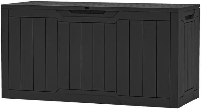 Main image of YITAHOME 80-Gallon Waterproof Resin Outdoor Storage Box, Lockable Storage Container for Outdoor Furniture, Cushion Storage, Pool Accessories, Garden Tools and Sporting Gear, Black