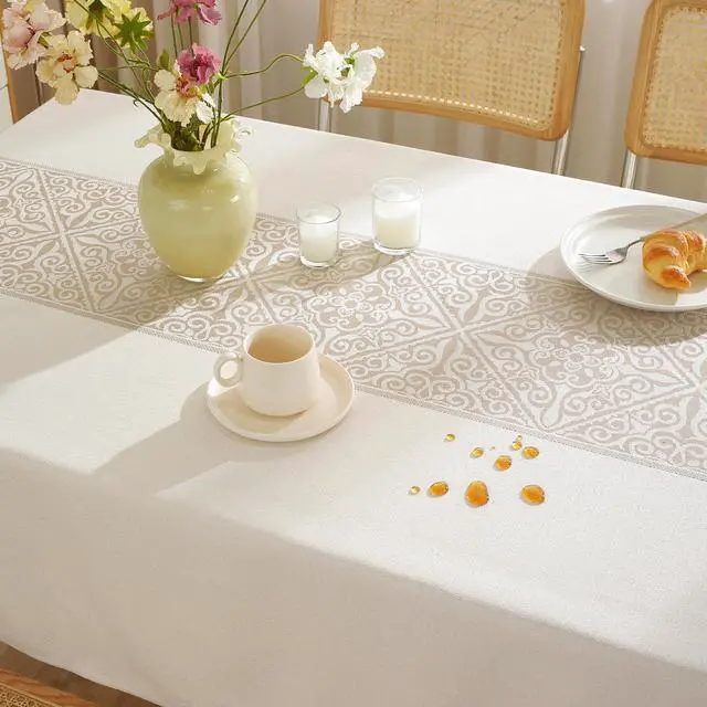 Main image of UWWGKK Linen Tablecloths for Rectangle Tables,Fabric Tablecloth Advanced Waterproofing Technology for Dinningroom,Farmhouse