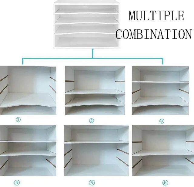 Alt view image 3 of 7 - EMERIT Paper Organzier Wood Desktop Organizer Storage Letter Tray File Sorter with Adjustable Shelves for Home Office