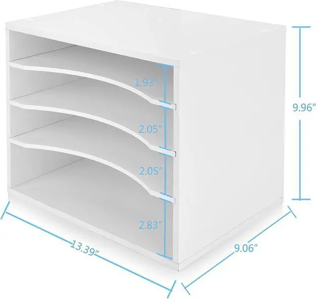 Alt view image 4 of 7 - EMERIT Paper Organzier Wood Desktop Organizer Storage Letter Tray File Sorter with Adjustable Shelves for Home Office