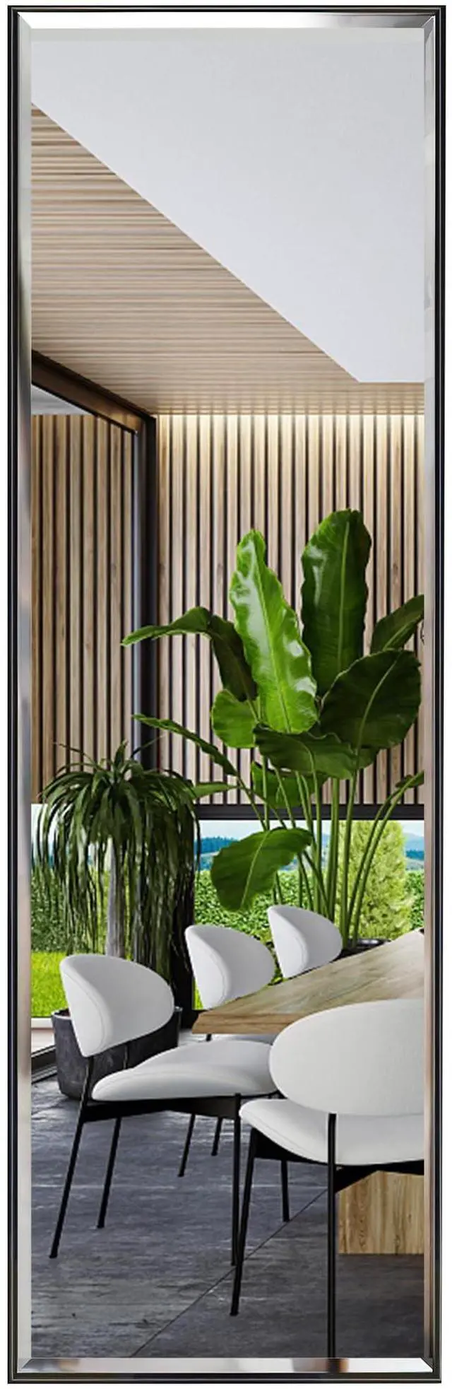 Main image of PETAFLOP 14x48 Inch Full Length Mirror Wall Mounted, Large Body Door Mirror with Rectangular Framed for Bedroom Bathroom Living Room Decor, Black