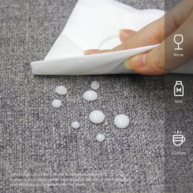 Alt view image 3 of 7 - BALCONY & FALCON Rectangle Tablecloth Washable Wrinkle Resistant and Water Proof Table Cloth Decorative Linen Fabric Tablecloths for Dining Parties Kitchen Wedding and Outdoor Use (Gray, 90x156)