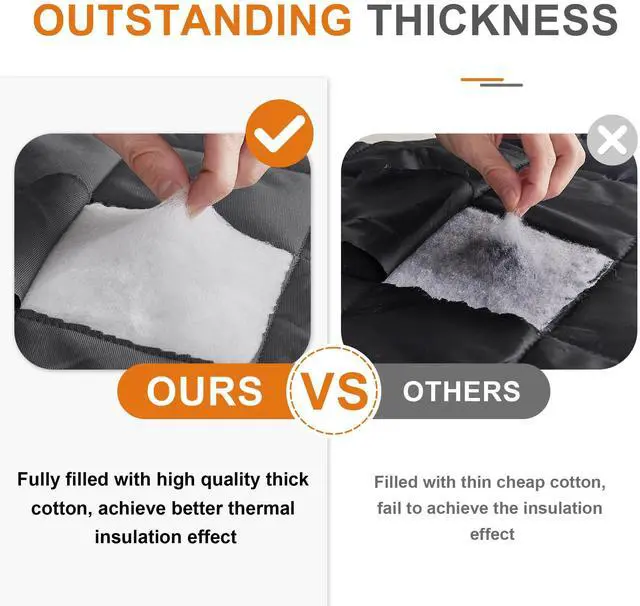 Alt view image 2 of 7 - RYB HOME Large Summer Heat Blocking Thick Quilted Insulated Curtains, Thermal Insulated Curtains Room Divider for Energy Saving Window Treatment for Bedroom Living Room, W48 x L96, Grey, 1 Panel