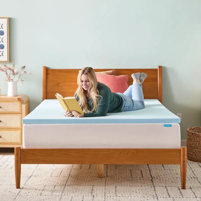 Alt view image 7 of 7 - Linenspa Memory Foam Mattress Topper, Queen Size - 2 Inch Gel Infused Memory Foam - Plush Feel - Cooling and Pressure Relieving - CertiPUR Certified