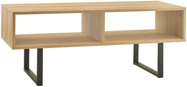 Main image of ClosetMaid 1311 Rectangular Wood Coffee Table with Storage Shelves, Natural