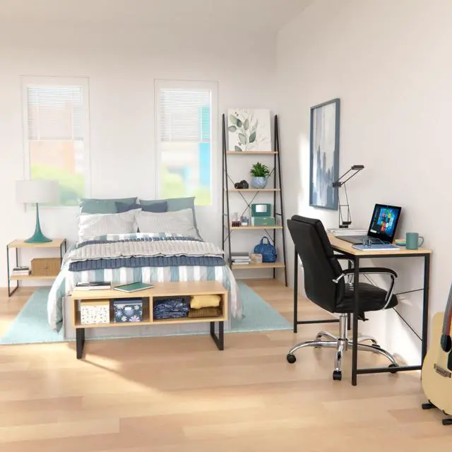 Alt view image 2 of 6 - ClosetMaid 1311 Rectangular Wood Coffee Table with Storage Shelves, Natural