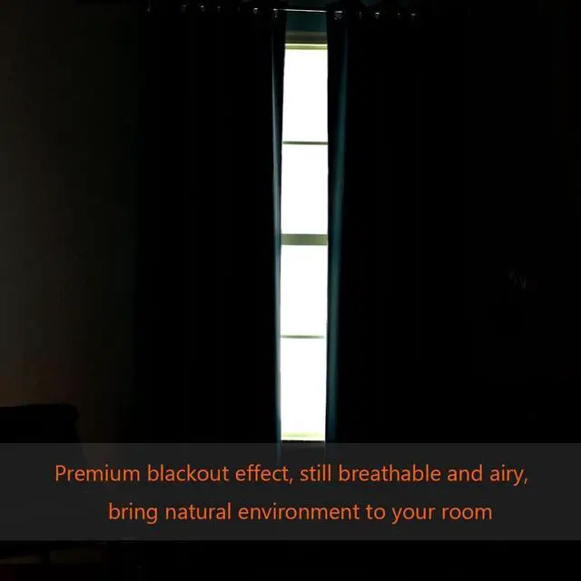 Alt view image 5 of 7 - H.VERSAILTEX 100% Blackout Curtains for Sliding Glass Door Room Divider Curtains Noise Reduce Curtain Panel Portable Window Screen Sliding Partition, W180 x L96 inches/8' Tall by 15' Wide, Black