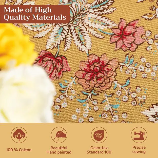Alt view image 3 of 7 - Maison d' Hermine Table Cloth Rectangle Table 100% Cotton 60 x 90 Inches Tablecloth Reusable Decorative for Dining Kitchen Room Farmhouse Party Home Hotel Restaurant Spring Summer - Marquise