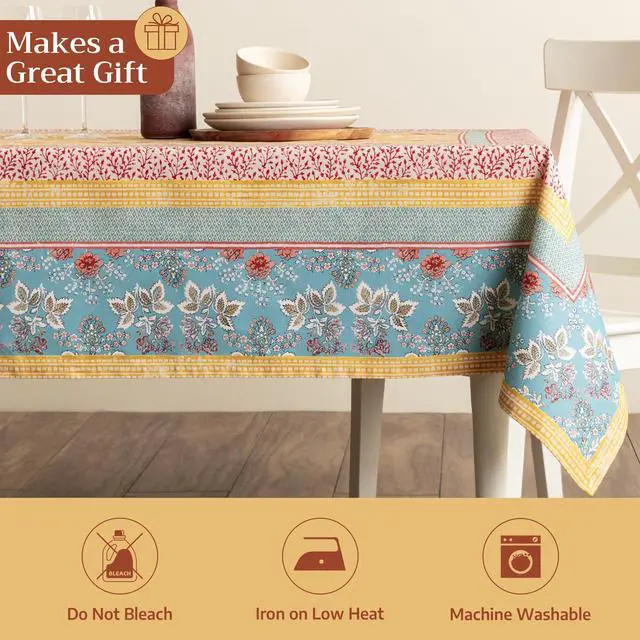 Alt view image 5 of 7 - Maison d' Hermine Table Cloth Rectangle Table 100% Cotton 60 x 90 Inches Tablecloth Reusable Decorative for Dining Kitchen Room Farmhouse Party Home Hotel Restaurant Spring Summer - Marquise