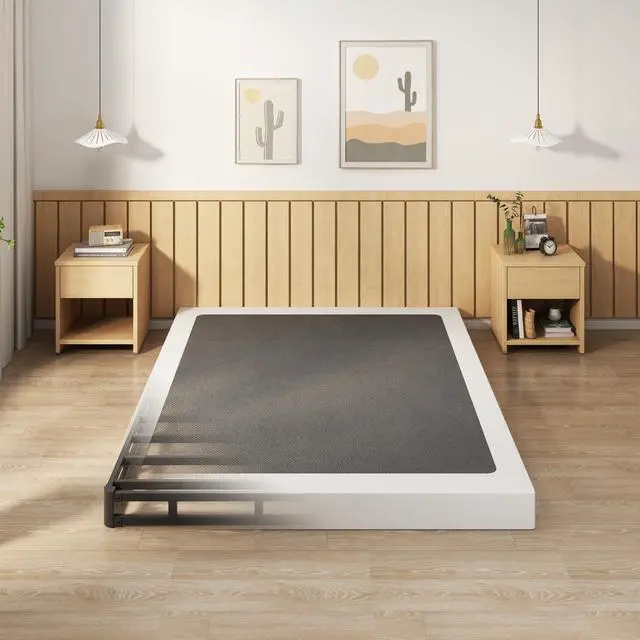 Main image of EMODA 5 Inch Box Spring Queen Size Bed Base, Heavy Duty Metal Queen Mattress Foundation with Fabric Cover, Easy Assembly, Black
