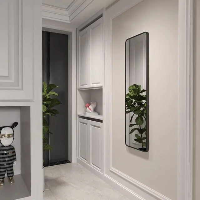 Alt view image 6 of 7 - Giftgarden 47x14 Black Full Length Mirror Aluminum Alloy Framed, Sleek Long Full-Body Metal Tall Mirror Wall Mounted or Hang Over The Door for Bedroom Bathroom Closet