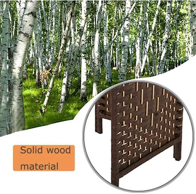 Alt view image 4 of 7 - FDW Room Divider 4 Panel Room Screen Divider Wooden Screen Folding Portable Partition Screens Wood with Removable Storage Shelves Color,Brown