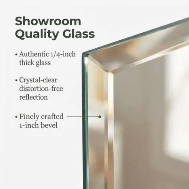 Alt view image 2 of 7 - Better Bevel 16" x 60" Frameless Full-Length Rectangle Mirror | 1" Beveled Edge | Wall Mirror