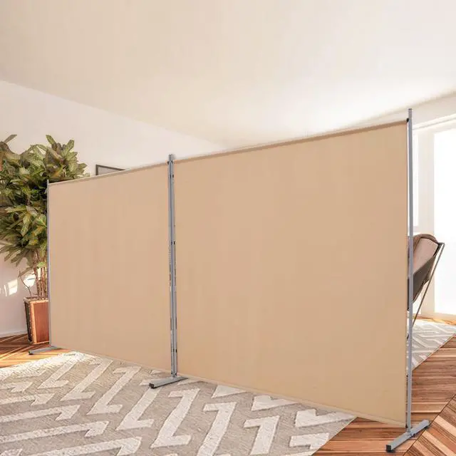 Main image of Rantila 2 Large Panels Room Divider,Portable Office Divider,Convenient Movable,Folding Partition Privacy Screen for Bedroom,Dining Room, Study,142" W x 71" H,Beige