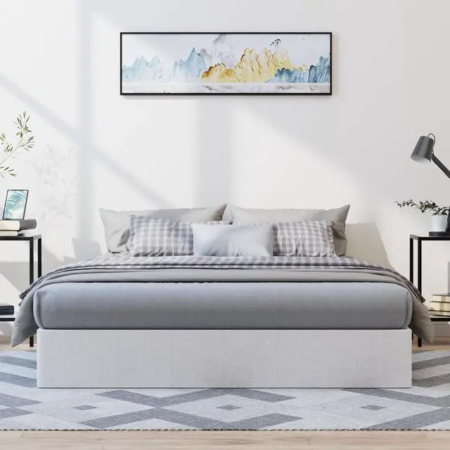 Alt view image 5 of 6 - YORMDMO Queen Size Box Spring, 9 Inch Height-Profile Box Springs with Washable Cover, Heavy Duty Metal Mattress Foundations Easy Assembly Noise-Free