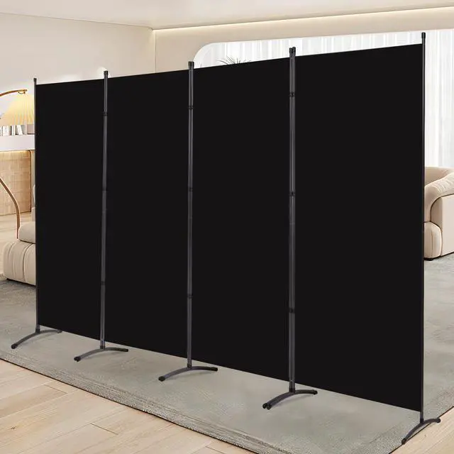 Main image of YASRKML Room Divider Folding Privacy Screens, Portable Room Divider Panel 4 Panel Partition Room Dividers Screen, Freestanding Room Partitions and Dividers Fabric Dividers for Room Separation, Black
