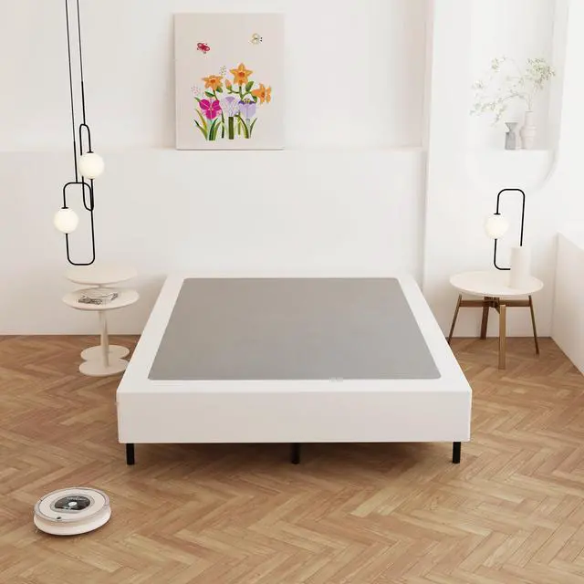 Alt view image 4 of 7 - Maenizi 9 Inch Box Spring for Queen Bed, Heavy Duty Metal Box Spring Bed Base with Fabric Cover, Mattress Foundation, Easy Assembly, Noise Free, Black