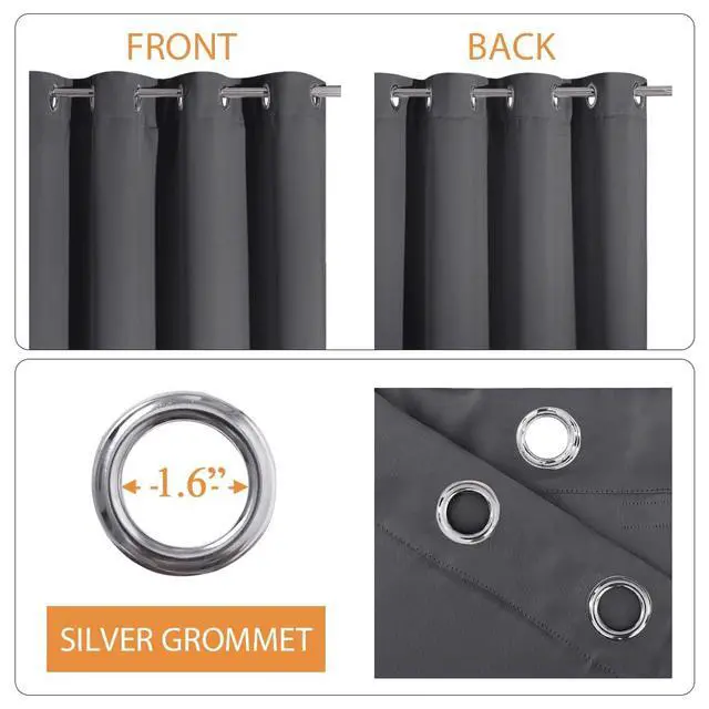Alt view image 5 of 7 - RYB HOME Soundproof Curtains 84 inches - 3 Layers Blackout Curtains Noise Cancelling Thermal Insulted Drapes for Door Window Living Room Nursery Divider Drapes, W 52 x L 84 inch, Gray, 1 Pair