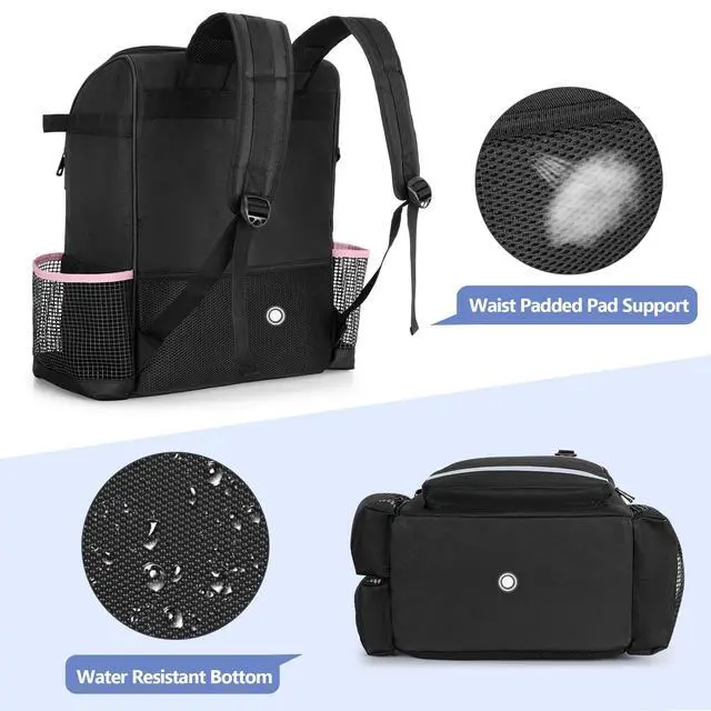 Alt view image 4 of 7 - LoDrid Cleaning Bag with Thickened Adjustable Shoulder Straps, Large Cleaning Caddy Organizer with Multiple Pockets for Cleaning and Housework, Pink (Patent Designed)