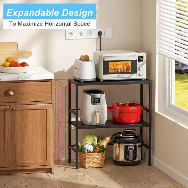 Alt view image 5 of 7 - 2-Tier Expandable Metal Storage Shelves, 150LBS Heavy Duty Shelving Units and Storage,Adjustable Utility Organization and Storage Shelf Rack For Kitchen Garage Laundry Bathroom Pantry Warehouse