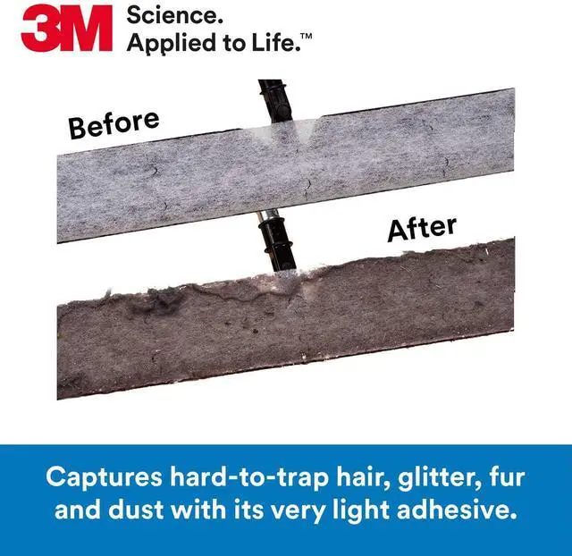 Alt view image 4 of 6 - 3M Easy Trap Sweep and Dust Sheets, 1 Roll of 250 8" x 6" Sheets, Disposable Easy Sweep Floor Duster, Picks Up 8x More Dirt, Dust, Sand, Hair, Works on Dry or Wet Surfaces, 55654W