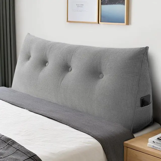 Main image of Huatean Home Soft Headboard Pillow Twin Size, Wall Backrest Wedge Pillow Headboard Twin XL, Reading Backboard Pillows, Large Dorm Daybed Bolster Pillows for Back Support with Removable Cover, Beige
