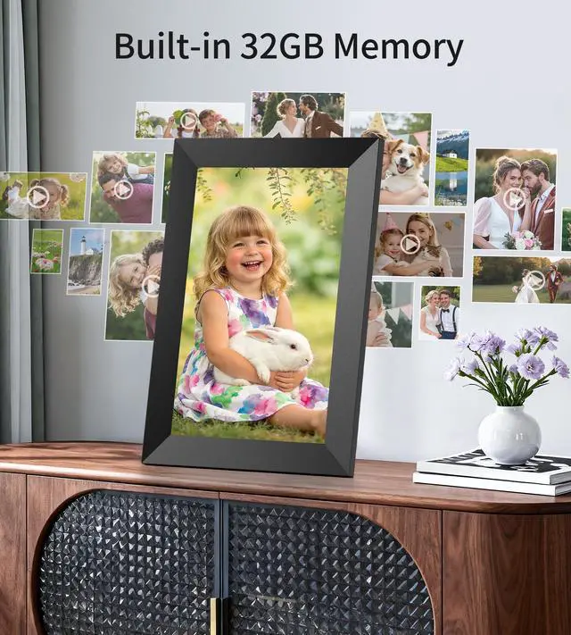 Alt view image 3 of 7 - Uhale 10.1" Digital Picture Frame with 32GB Storage Support SD Card, Electronic Photo Frames with 1280x800 HD IPS Touch Screen, Instantly and Securely Share Memories, Send Wishes from Anywhere