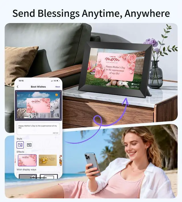 Alt view image 5 of 7 - Uhale 10.1" Digital Picture Frame with 32GB Storage Support SD Card, Electronic Photo Frames with 1280x800 HD IPS Touch Screen, Instantly and Securely Share Memories, Send Wishes from Anywhere
