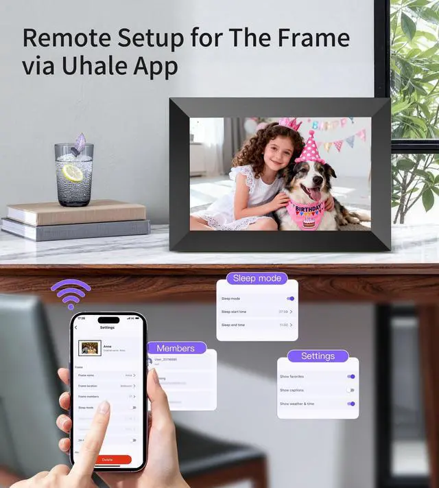 Alt view image 6 of 7 - Uhale 10.1" Digital Picture Frame with 32GB Storage Support SD Card, Electronic Photo Frames with 1280x800 HD IPS Touch Screen, Instantly and Securely Share Memories, Send Wishes from Anywhere
