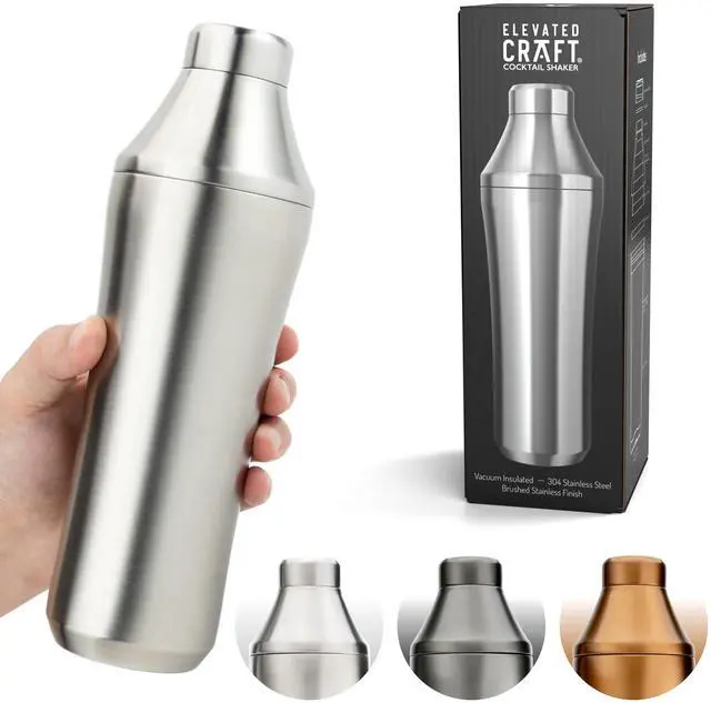 Main image of Elevated Craft Hybrid Cocktail Shaker - Premium Vacuum Insulated Stainless Steel Cocktail Shaker - Innovative Measuring System - Martini Shaker for the Home Bartender - 28oz Total Volume