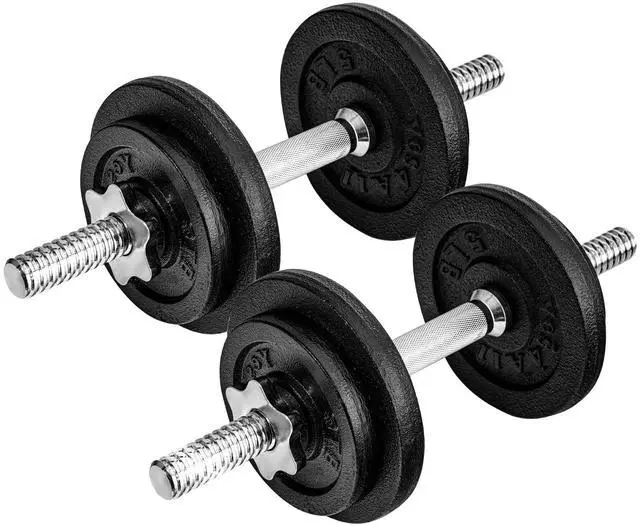 Main image of Yes4All 50lbs Pair Cast Iron Weights Adjustable Dumbbell Sets for Home Gym with Bars, Plates, Collars