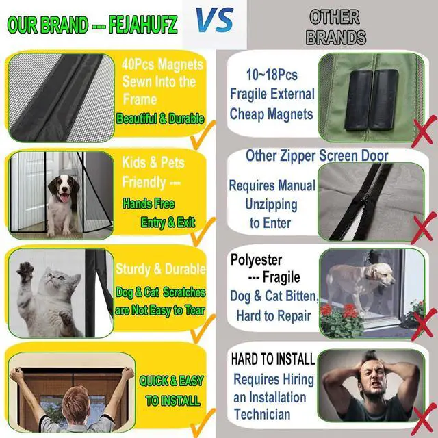 Alt view image 5 of 7 - Magnetic Garage Door Screen 12x10ft for 1 Car Doors Durable Fiberglass Heavy Duty Mesh Magnetic Net, Pets Friendly Retractable Carport Garage Patio (Black, 12x10ft)