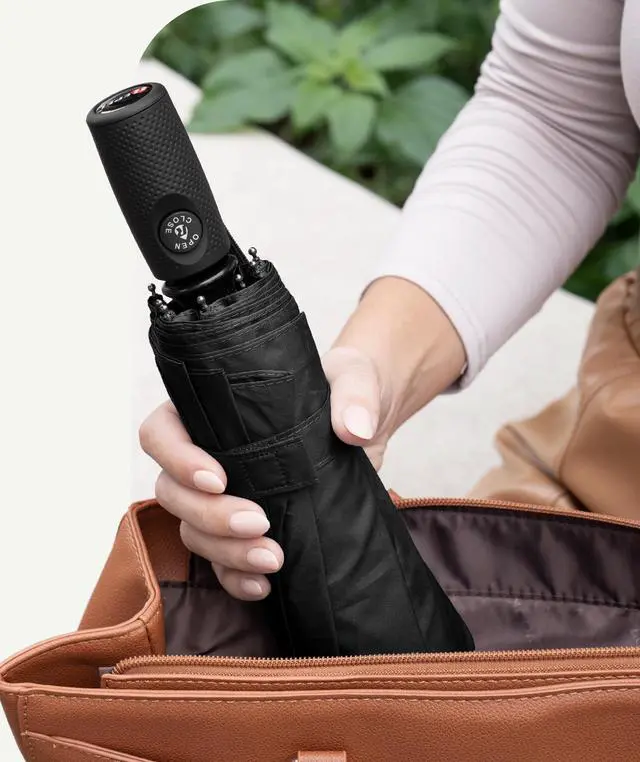 Alt view image 7 of 7 - Repel Windproof Travel Umbrella - Compact & Withstands Winds up to 100MPH, Strongest Premium Auto Folding Umbrella for Rain and Sun - Durable, Light & Portable for Women & Men, Fits Backpack & Cars
