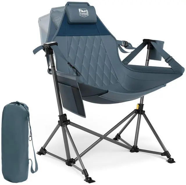 Main image of TIMBER RIDGE Hammock Camping Chair, Oversized Swinging Hammock Chair with Adjustable Back and Seat for Outdoor Lawn, Sports, Supports 400lbs, Blue