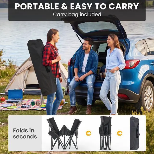 Alt view image 7 of 7 - LILYPELLE Oversized XXL Folding Camping Cot, 78" L x 32" W x 18" H Heavy Duty Sleeping Cots with Carry Bag, Double Layer Oxford Portable Travel Camp Cots for Home, Office Nap and Outdoor Beach