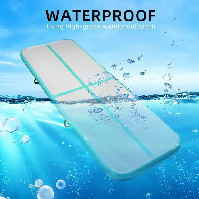 Alt view image 7 of 7 - Agilepeak Inflatable Gymnastics Tumbling Mat, 4/8 Inch Thick 10/13/16/20/23FT Training Mat with Electric Air Pump, Non-Slip Waterproof PVC for Home Gym Outdoor Cheerleading Yoga Taekwondo