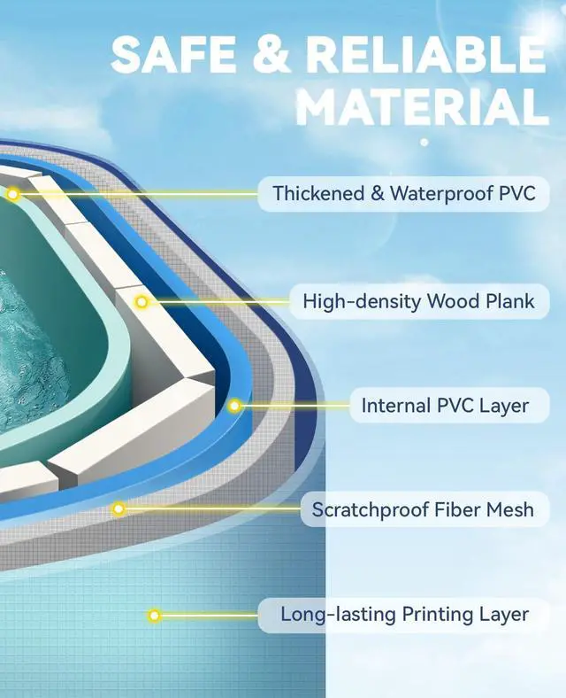 Alt view image 3 of 7 - HeySplash Foldable Pool, Non-Inflatable Swimming Pool with Rigid Puncture-Proof Hard Composite Board, Kiddie Pool Outdoor Pool, Adults & Kids Pool for Backyard Garden Dog Pool 78"×53"×19", Blue Whale