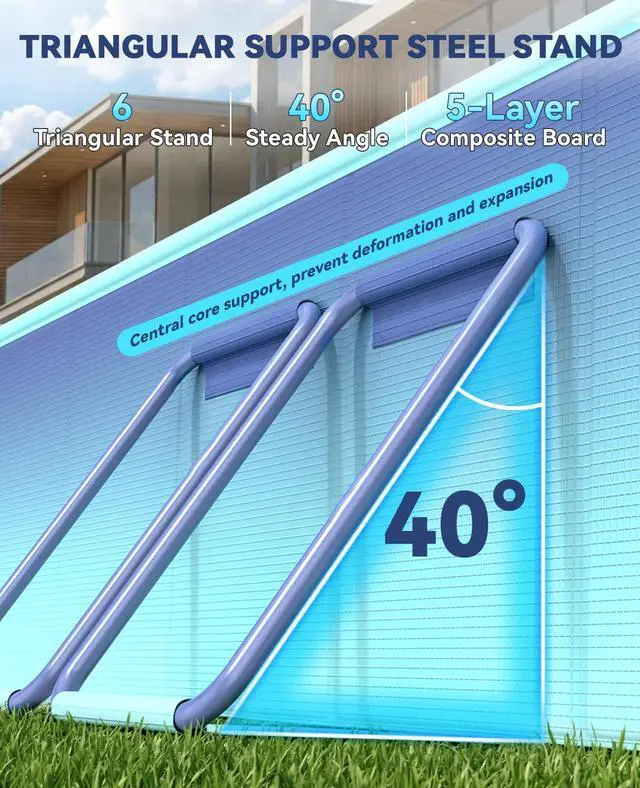 Alt view image 5 of 7 - HeySplash Foldable Pool, Non-Inflatable Swimming Pool with Rigid Puncture-Proof Hard Composite Board, Kiddie Pool Outdoor Pool, Adults & Kids Pool for Backyard Garden Dog Pool 78"×53"×19", Blue Whale